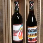 Two-bottle slat sided wine crate by Aria
