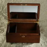 Jewelry box with mirror inset