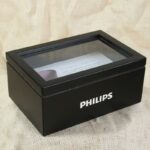 Phillips Light Bulb Info Box with Glass Top
