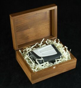 Wood Hinge Box with Product